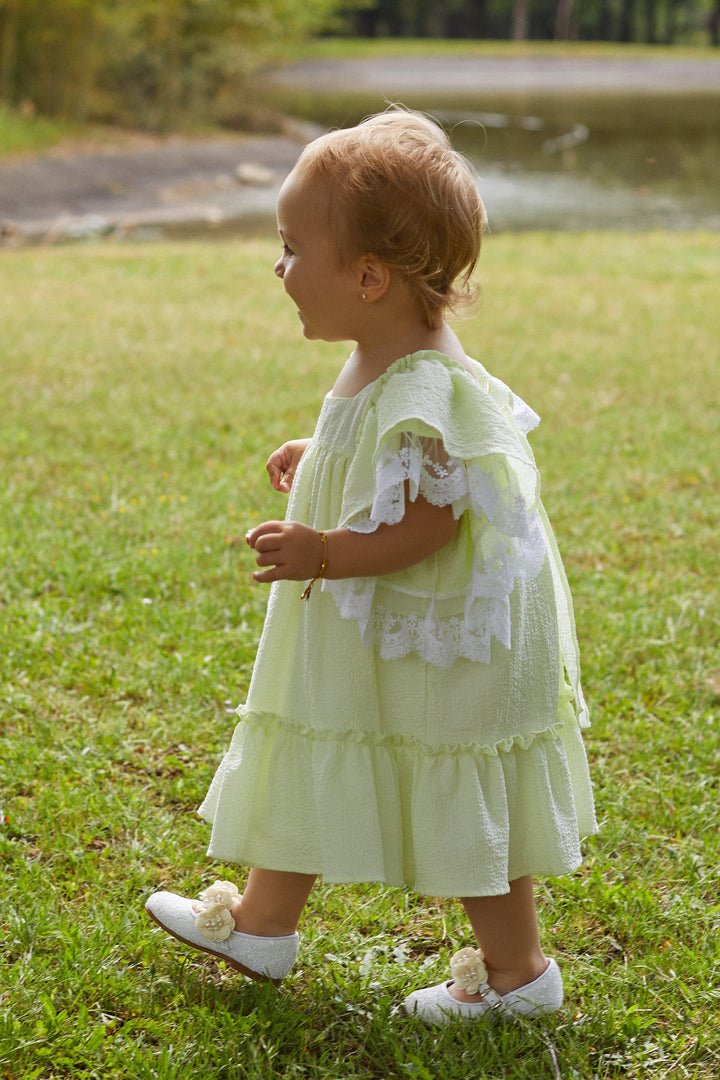 Deolinda PREORDER "Athena" Pale Green Lace Dress | Millie and John