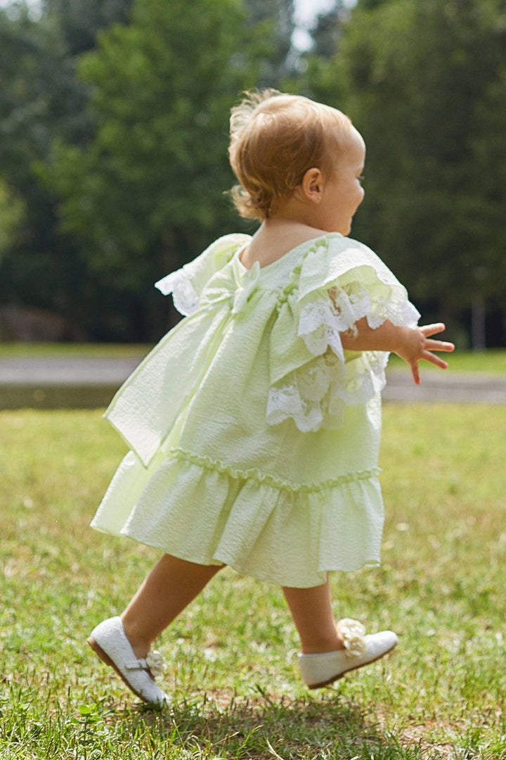 Deolinda PREORDER "Athena" Pale Green Lace Dress | Millie and John