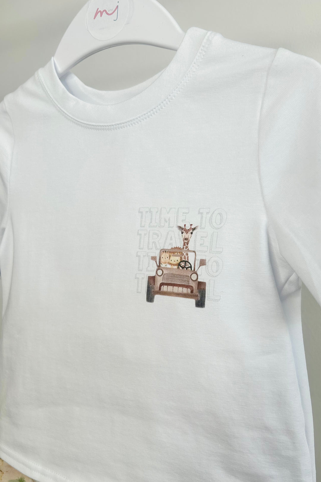Jamiks "Diego" White & Beige Safari T-Shirt & Shorts | Millie and John