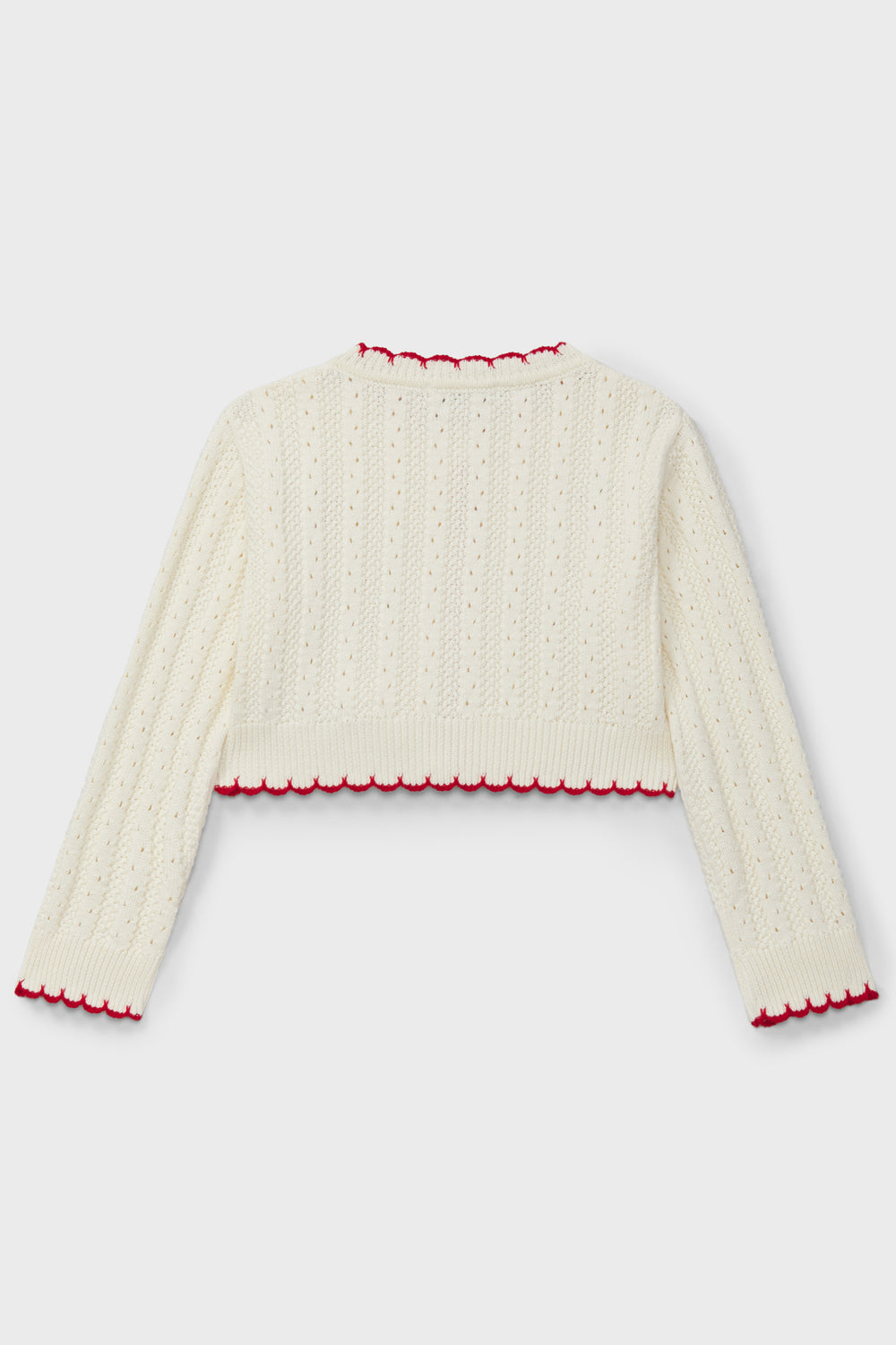 Dr Kid Cream & Red Knit Cherry Cardigan | Millie and John