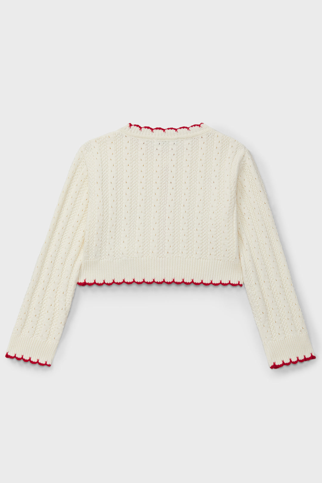 Dr Kid Cream & Red Knit Cherry Cardigan | Millie and John