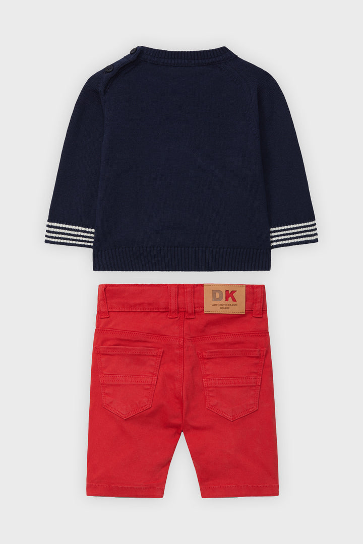 Dr Kid Navy Sailor Walrus Jumper & Red Shorts | Millie and John