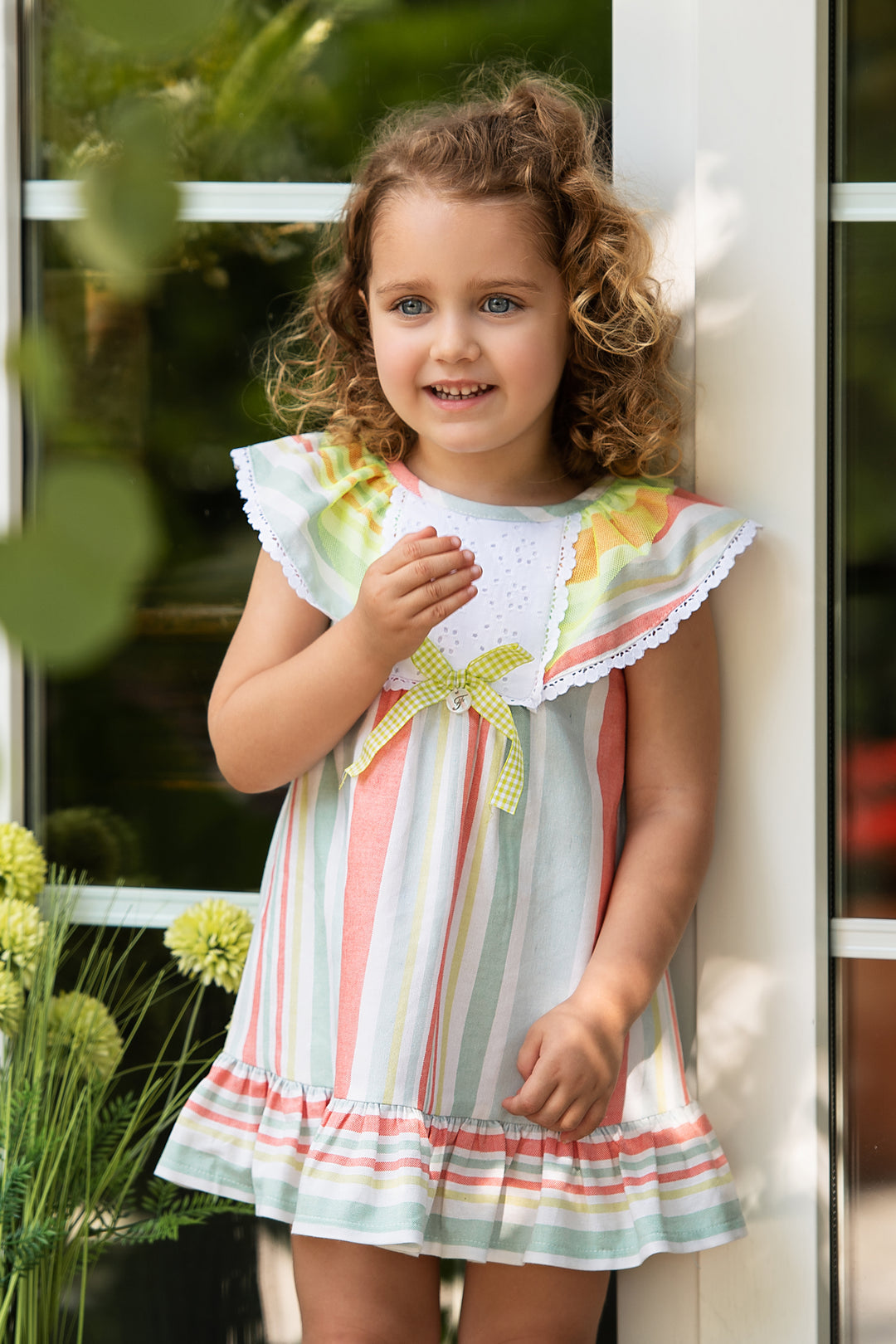 Foque PREORDER "Calliope" Multicoloured Striped Dress | Millie and John