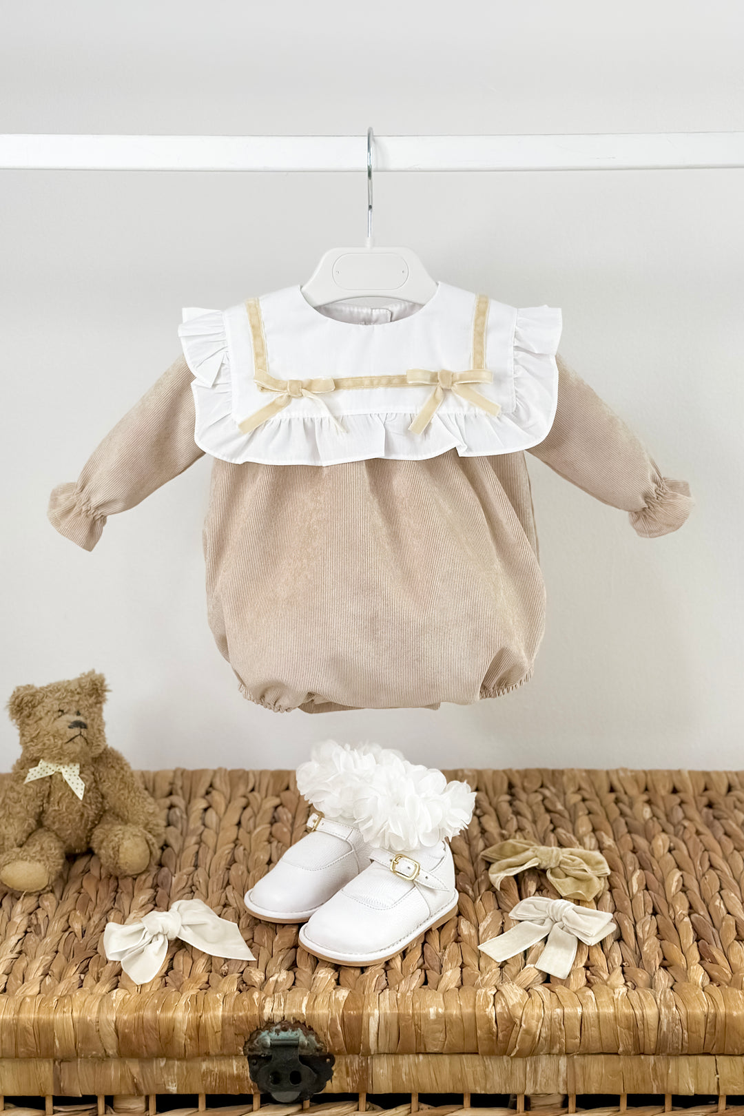 "Olivia" Stone Cord Romper