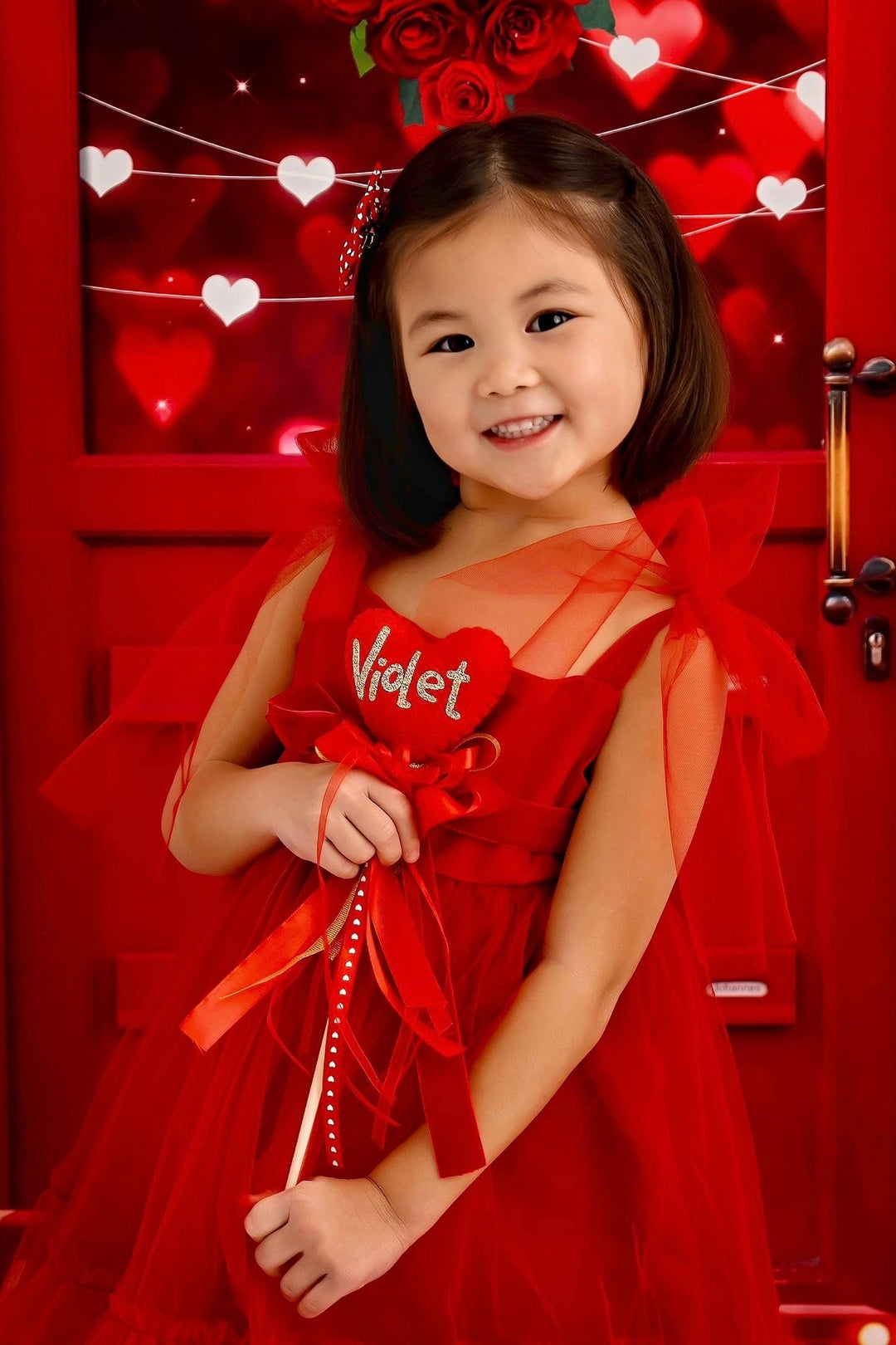 Phi "Enid" Red Tulle Dress | Millie and John