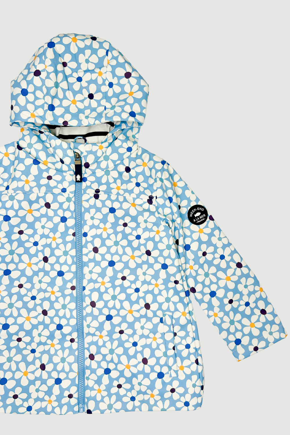 Week-end à la Mer "Aviana" Blue Floral Waterproof Raincoat | Millie and John