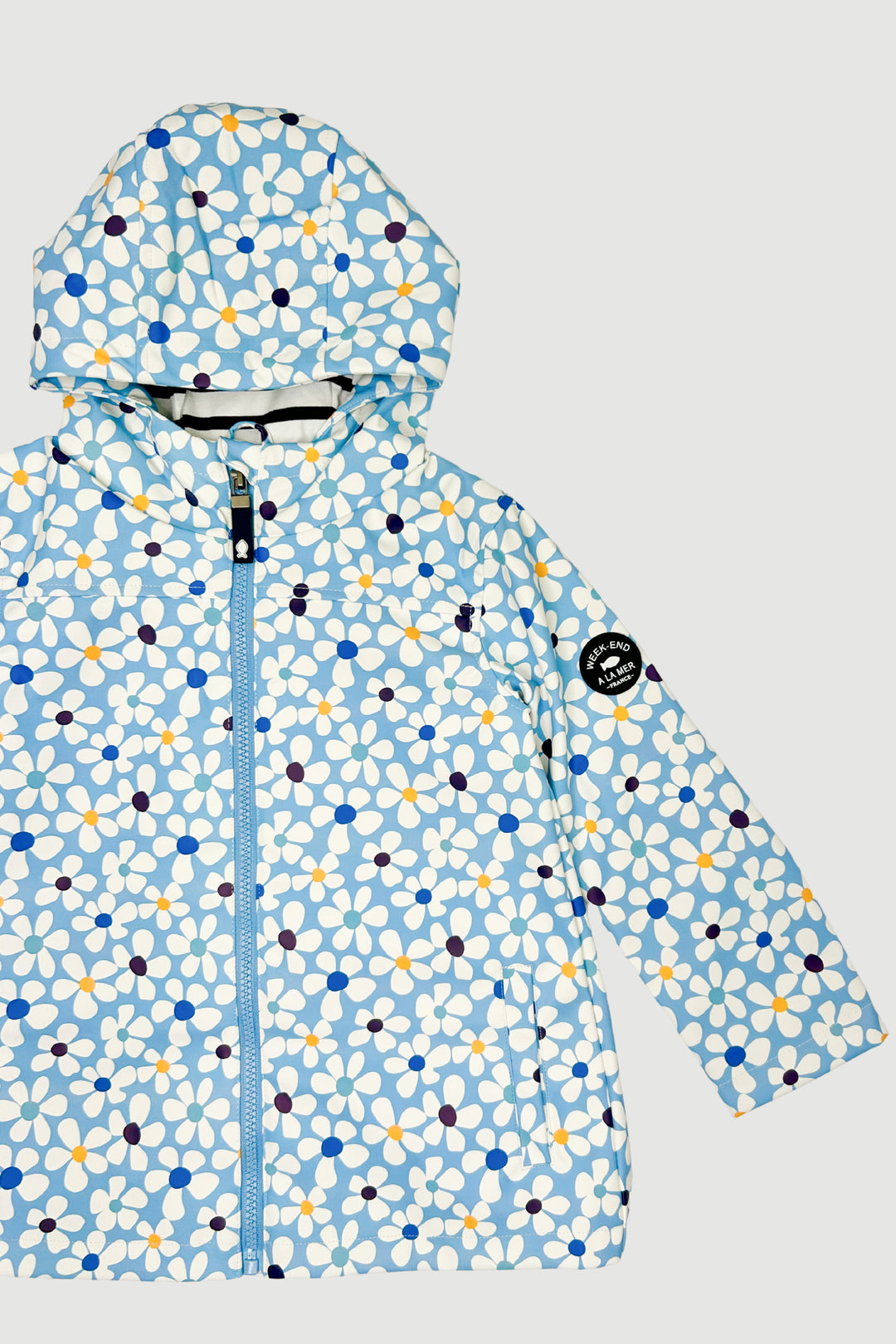 Week-end à la Mer "Aviana" Blue Floral Waterproof Raincoat | Millie and John