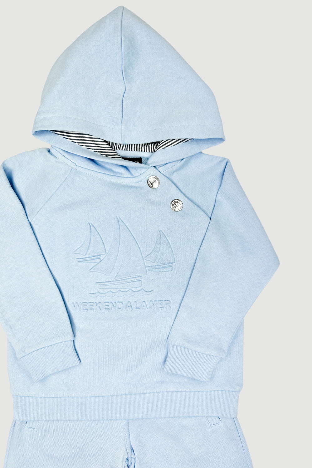 Week-end à la Mer "Jace" Sky Blue Hoodie & Shorts | Millie and John