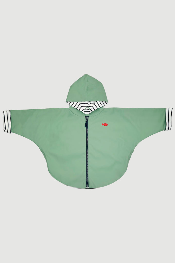 Week-end à la Mer "Nemo" Sage Green Waterproof Cape | Millie and John