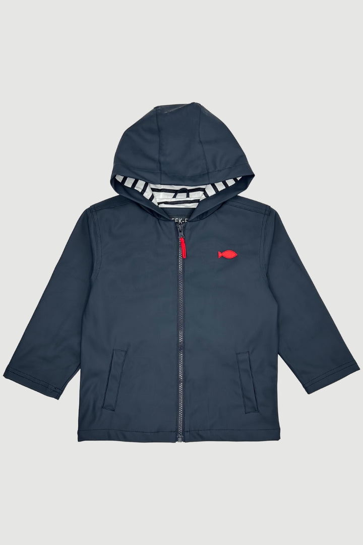 Week-end à la Mer "Huxley" Navy Blue Waterproof Raincoat | Millie and John