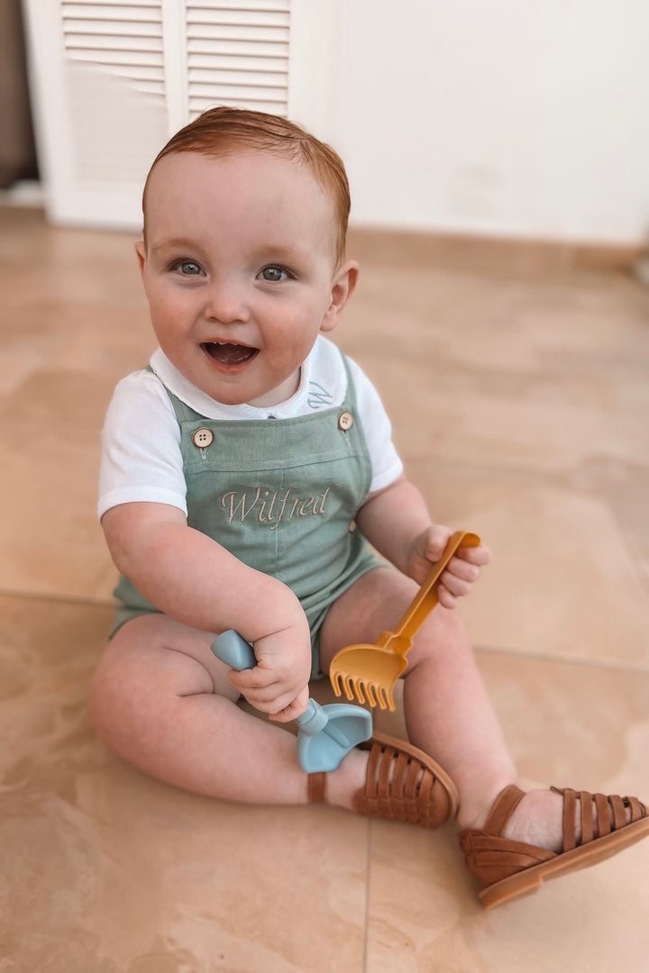 Cocote "Daniel" Linen Dungaree Romper | Millie and John