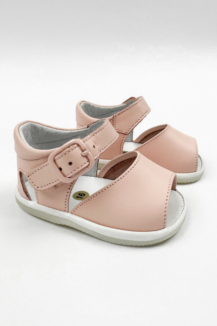 León Shoes X M&J "Sierra" Pink Leather Sandals | Millie and John