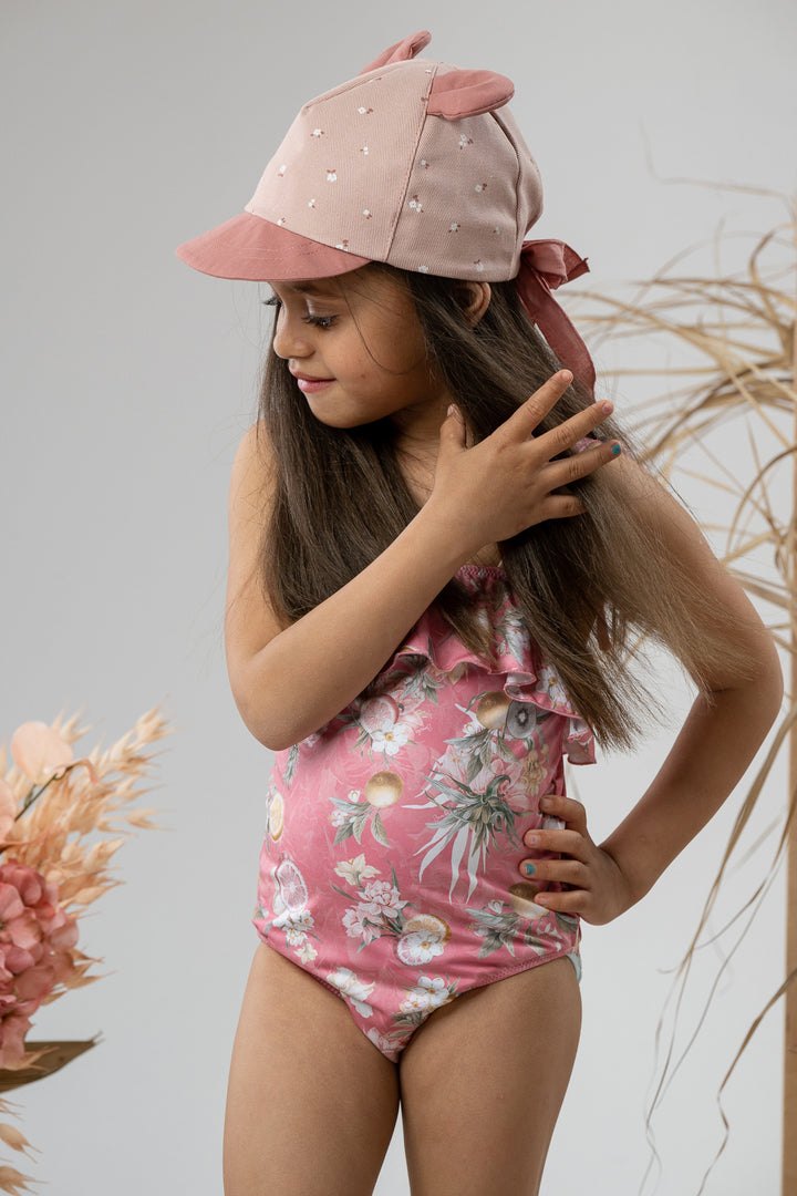 Jamiks "Ella" Hot Pink Floral Fruit Print Swimsuit | Millie and John