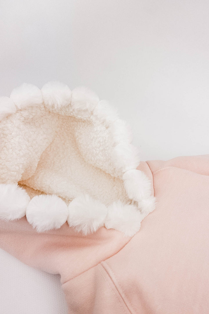 Jamiks "Elina" Apricot Pom Pom Teddy Hoodie Tunic | Millie and John