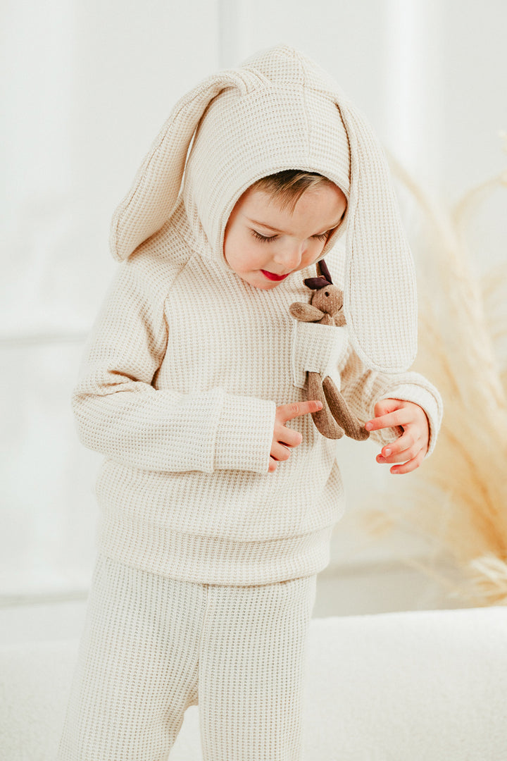 Jamiks "Espen" Sand Knit Bunny Hoodie | Millie and John