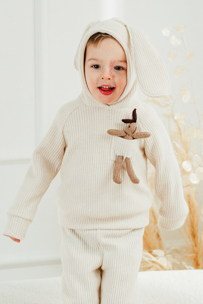 Jamiks "Espen" Sand Knit Bunny Hoodie | Millie and John