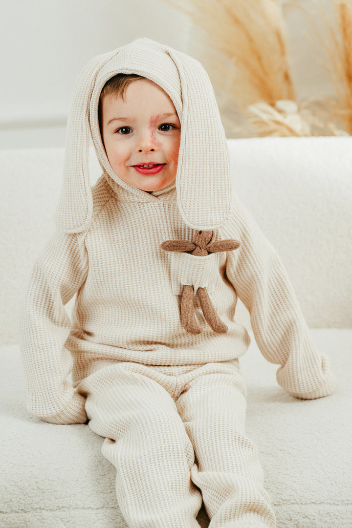 Jamiks "Espen" Sand Knit Bunny Hoodie | Millie and John