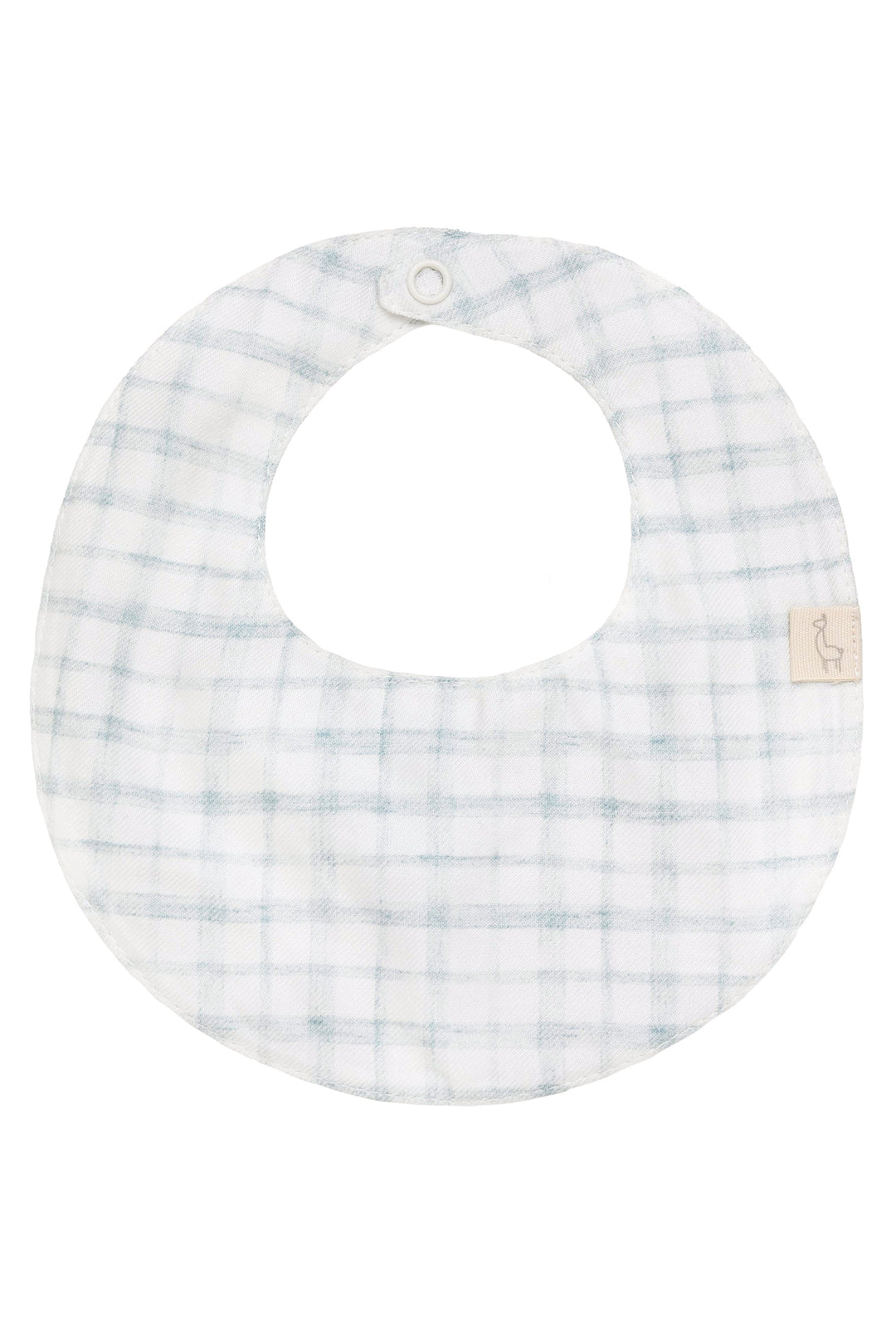 Baby Gi Dusky Blue Checked Bib | Millie and John