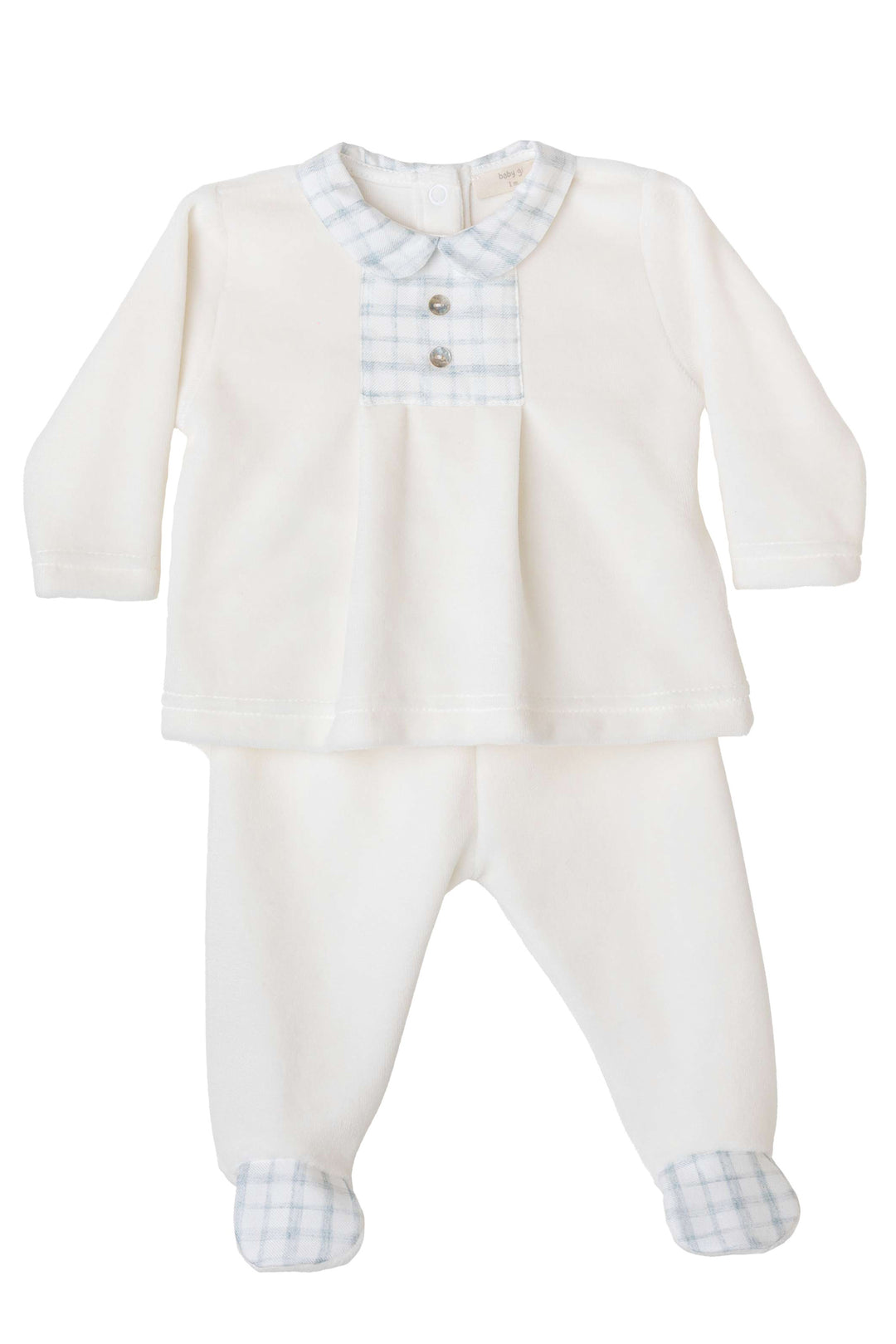 Baby Gi Ivory Velour Checked Top & Leggings | Millie and John