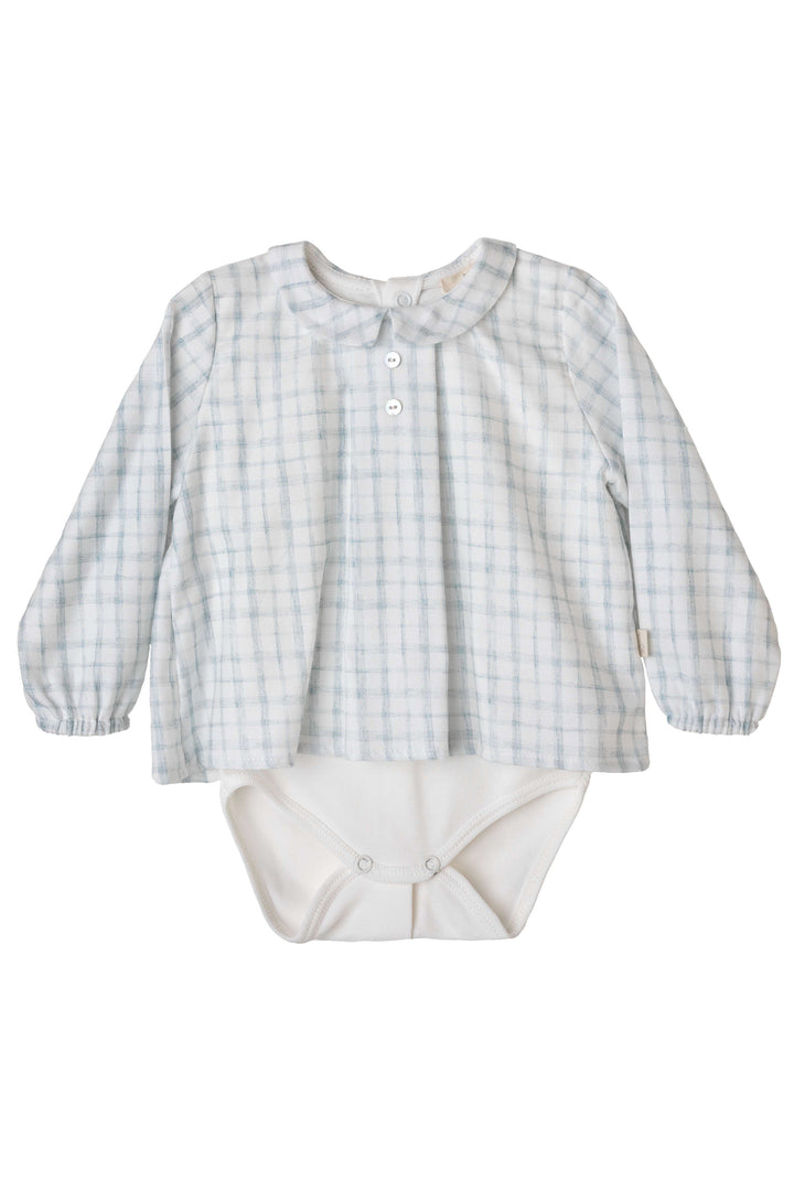Baby Gi "Alvaro" Dusky Blue Check Shirt & Jam Pants | Millie and John