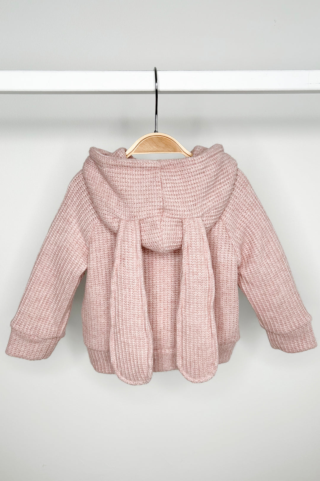 Jamiks "Espen" Dusky Pink Knit Bunny Hoodie | Millie and John