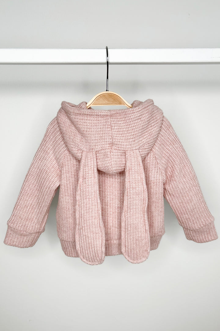 Jamiks "Espen" Dusky Pink Knit Bunny Hoodie | Millie and John