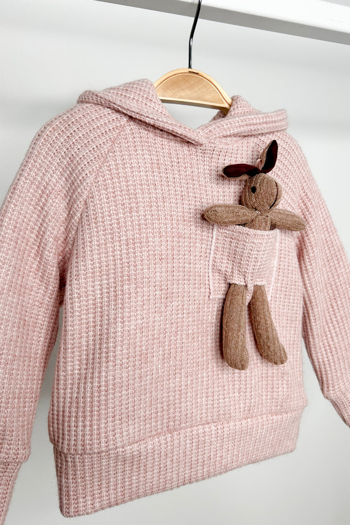 Jamiks "Espen" Dusky Pink Knit Bunny Hoodie | Millie and John