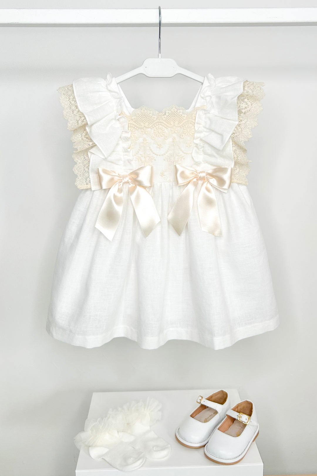 Fofettes x Be Chic "Cecilia" Ivory Lace Bow Dress | Millie and John