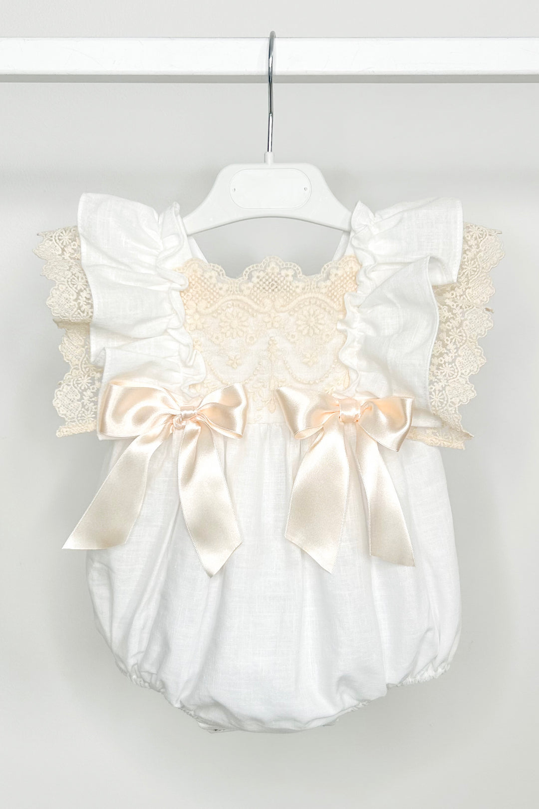 Fofettes x Be Chic "Evangeline" Ivory Lace Bow Romper | Millie and John