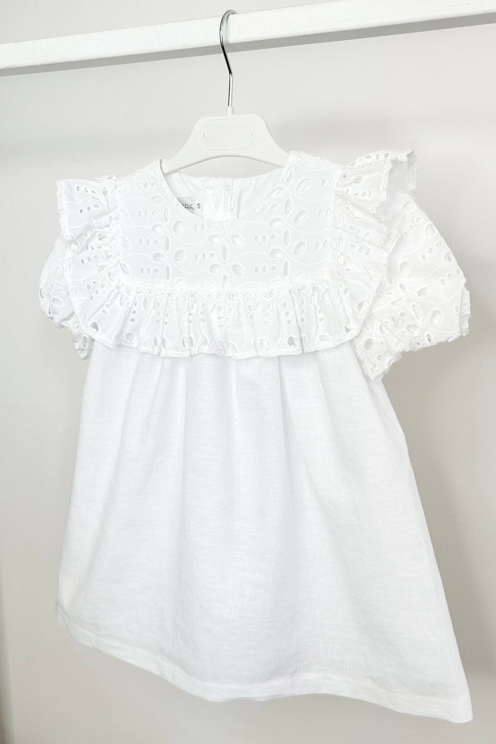 Fofettes x Be Chic "Mariana" White Broderie Anglaise Dress | Millie and John