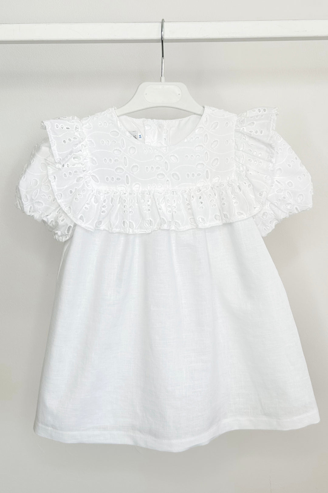 Fofettes x Be Chic "Mariana" White Broderie Anglaise Dress | Millie and John