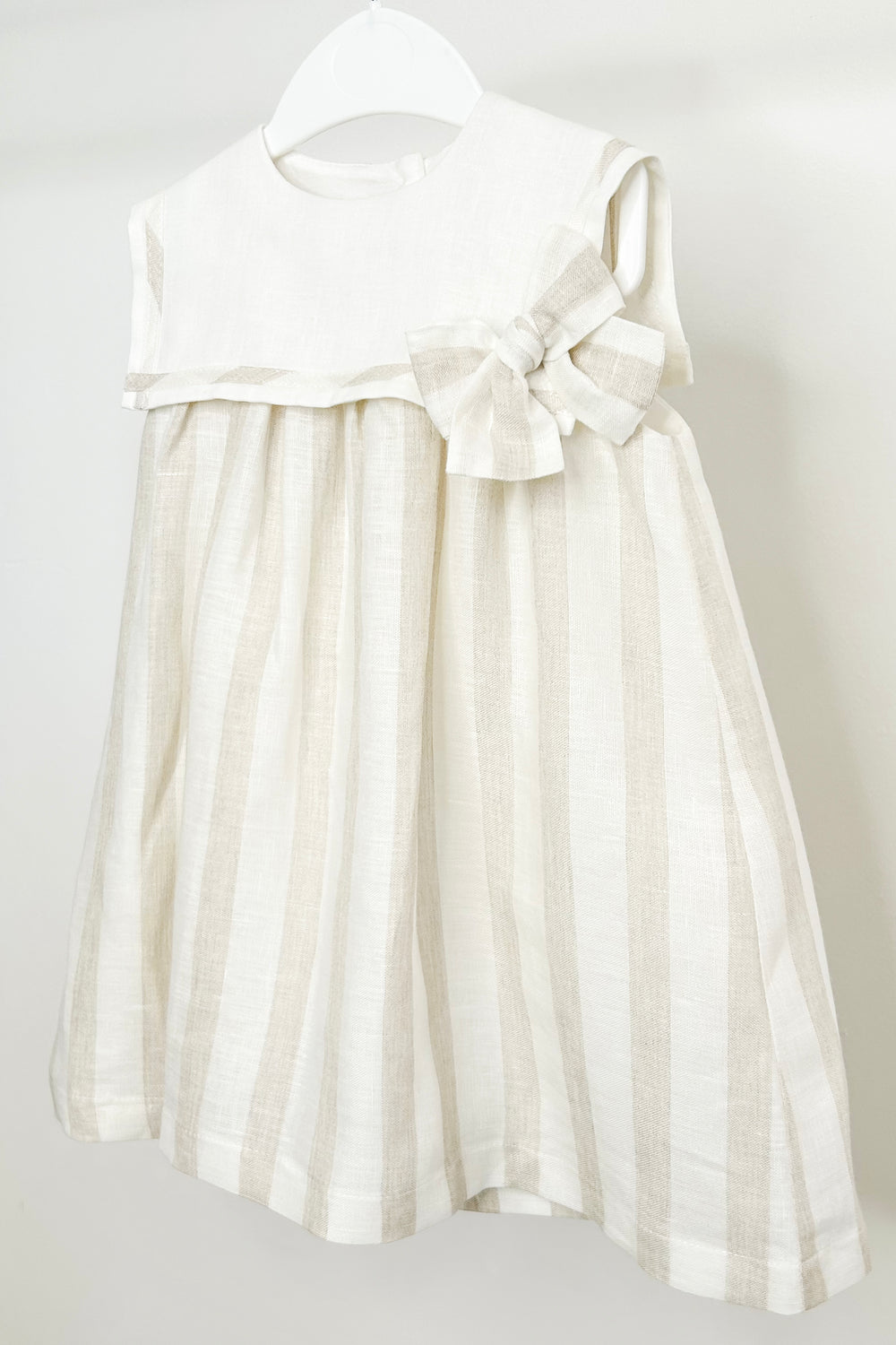 Fofettes x Be Chic "Estrella" Ivory & Beige Striped Sailor Dress | Millie and John