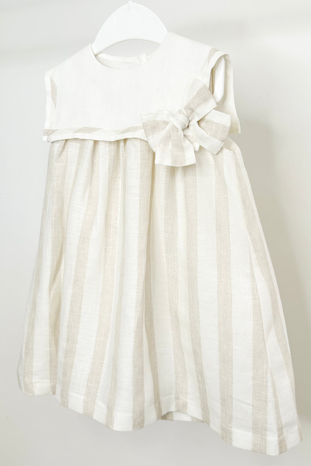 Fofettes x Be Chic "Estrella" Ivory & Beige Striped Sailor Dress | Millie and John