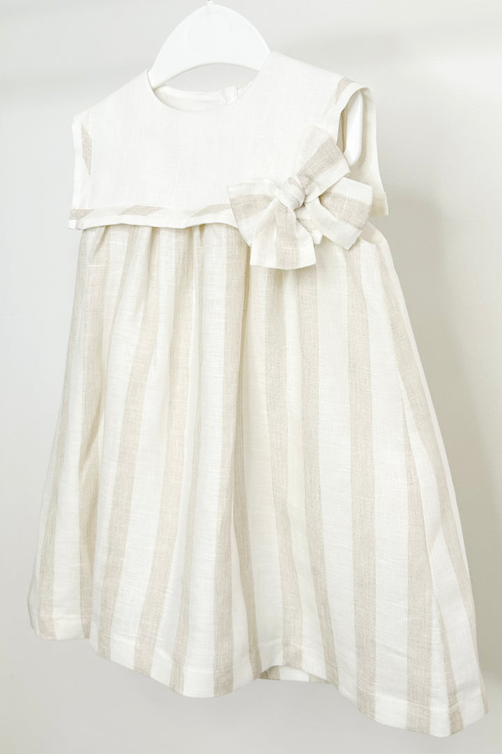 Fofettes x Be Chic "Estrella" Ivory & Beige Striped Sailor Dress | Millie and John