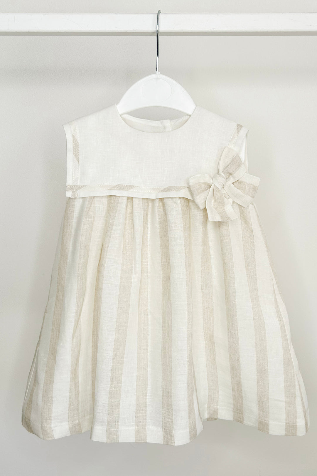 Fofettes x Be Chic "Estrella" Ivory & Beige Striped Sailor Dress | Millie and John