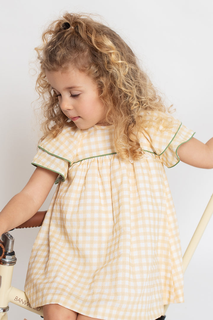 Foque PREORDER "Hera" Lemon Gingham Dress | Millie and John