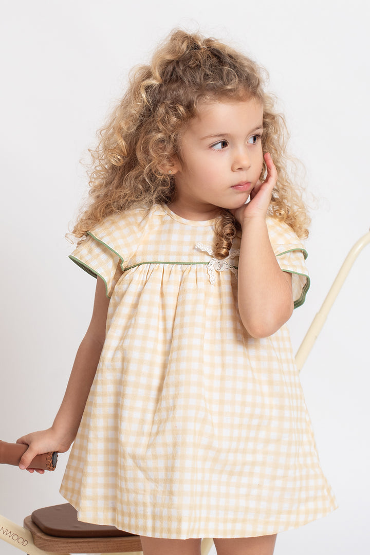 Foque PREORDER "Hera" Lemon Gingham Dress | Millie and John