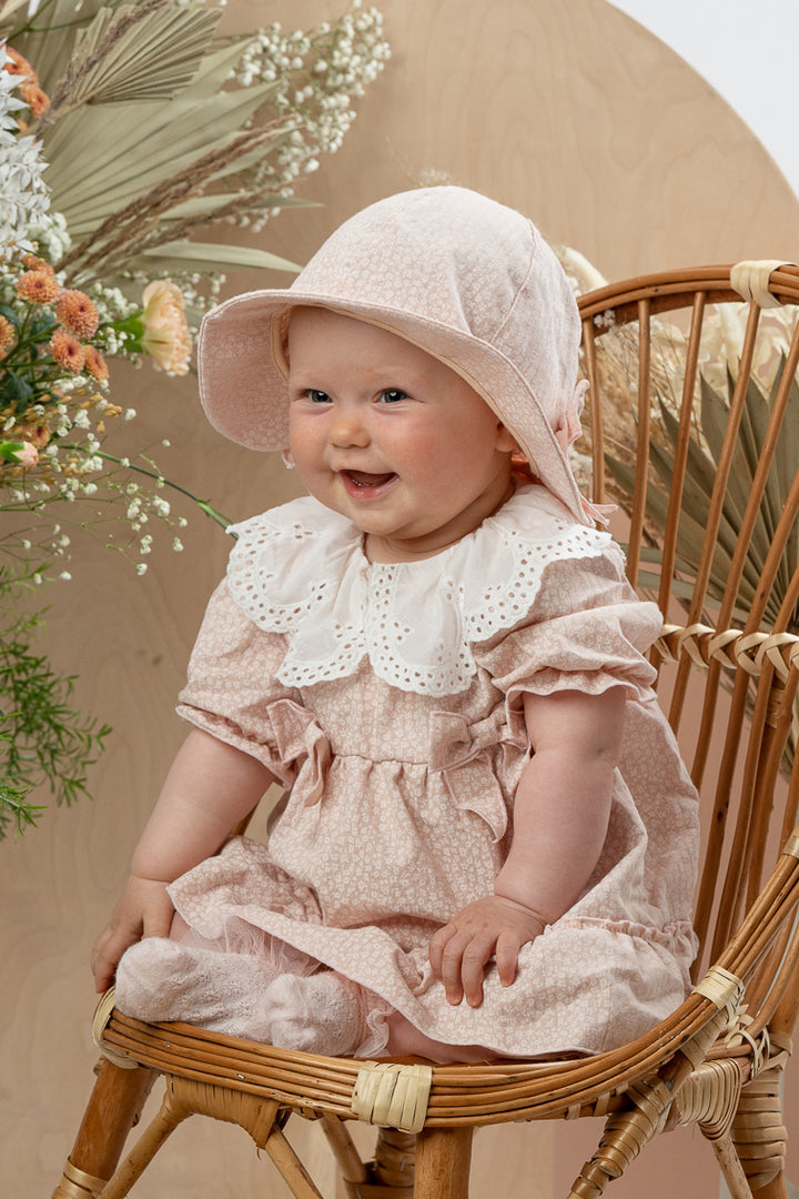 Jamiks "Graciela" Pink Ditsy Floral Dress | Millie and John