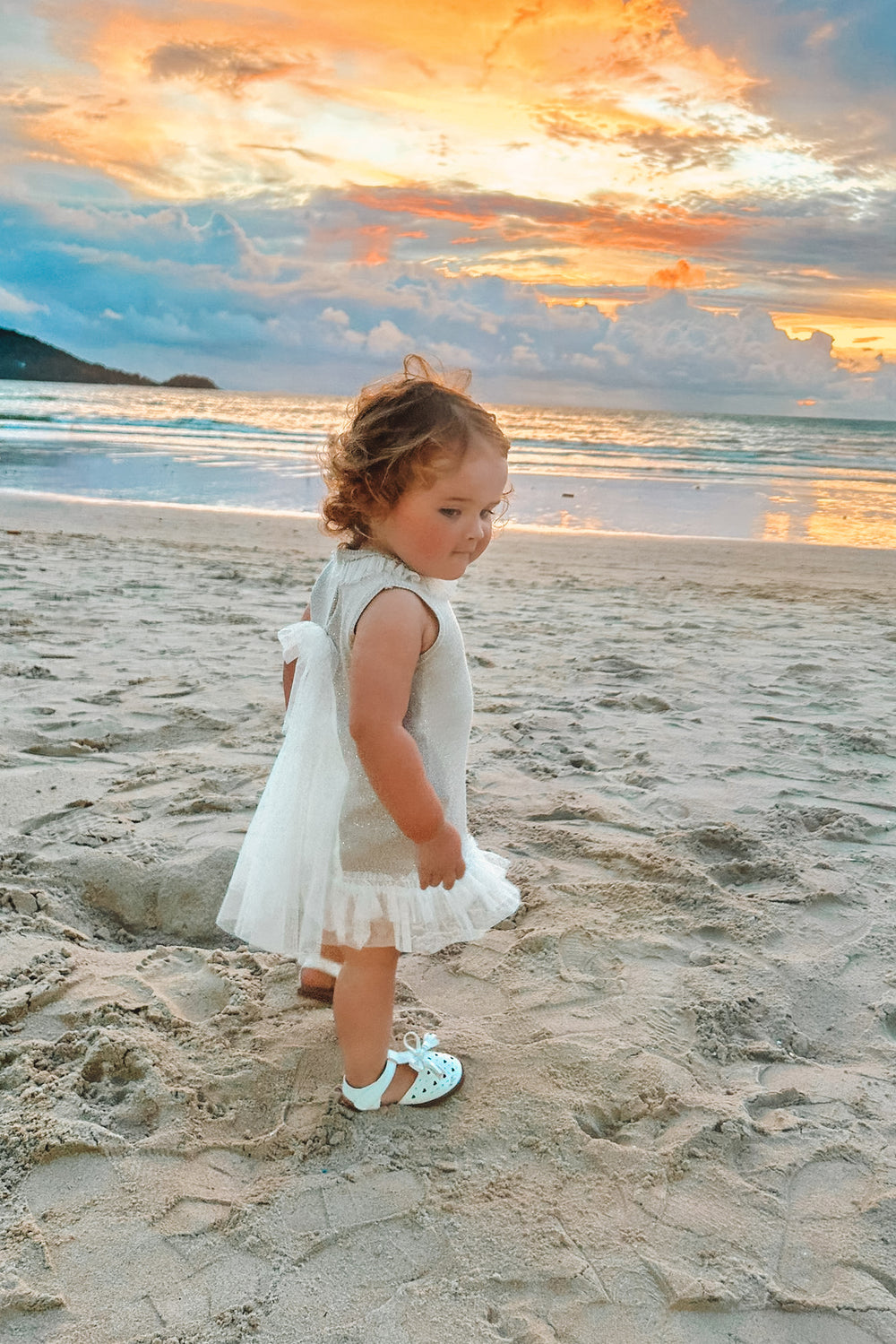 Granlei "Grace" Sparkly Stone Knitted Tulle Bow Dress | Millie and John