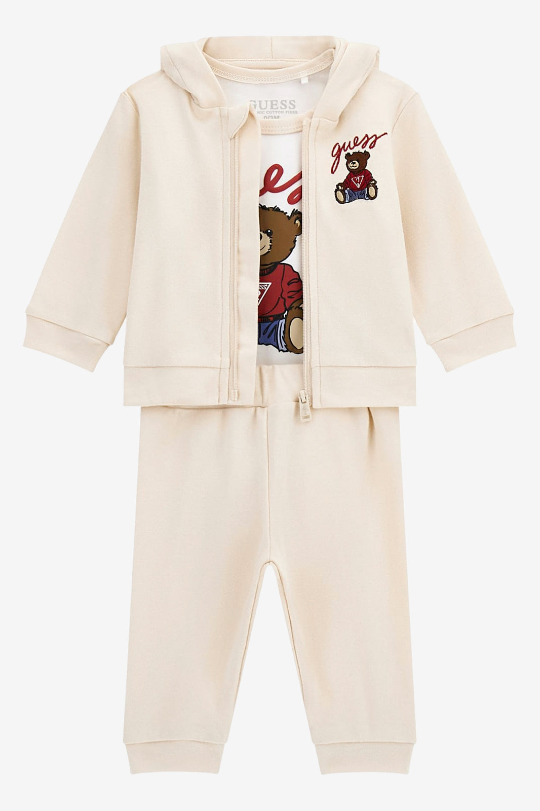 GUESS® Kids "Rory" Sand Teddy Bear 3-Piece Hooded Set | Millie and John