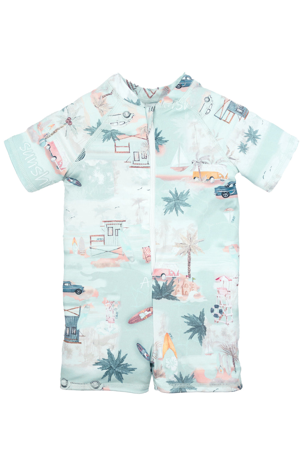 Jamiks "Hawkins" Mint Beach Print Swimsuit | Millie and John