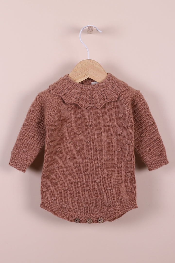 Wedoble "Fia" Cashmere Popcorn Knit Romper | Millie and John