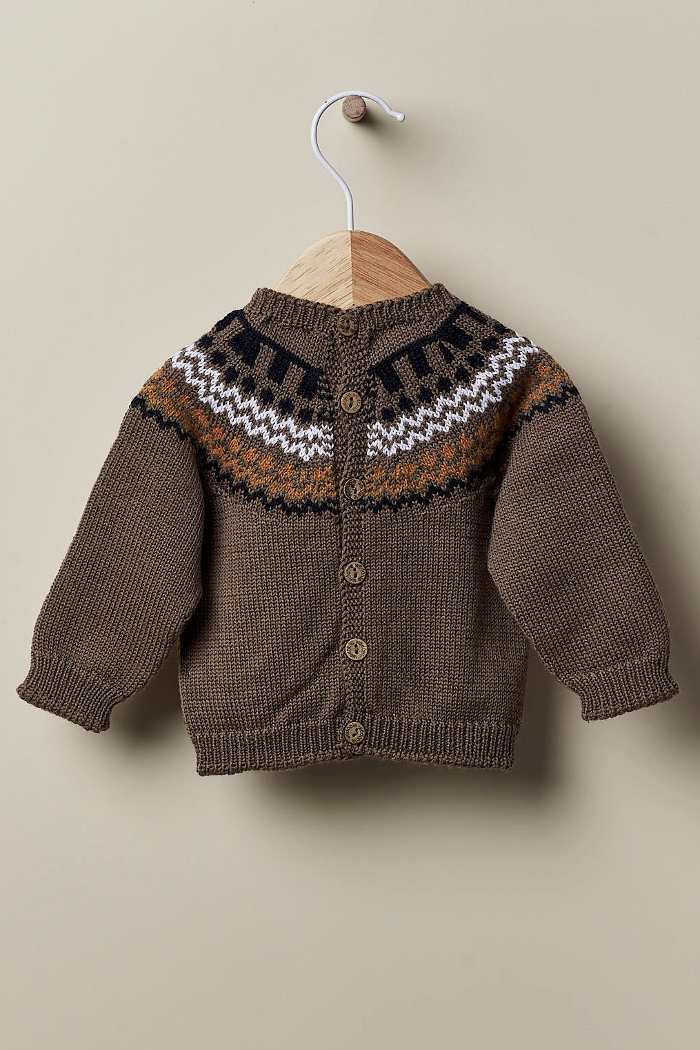 Wedoble "Tiago" Brown Merino Wool Knit Jumper & Dungarees | Millie and John