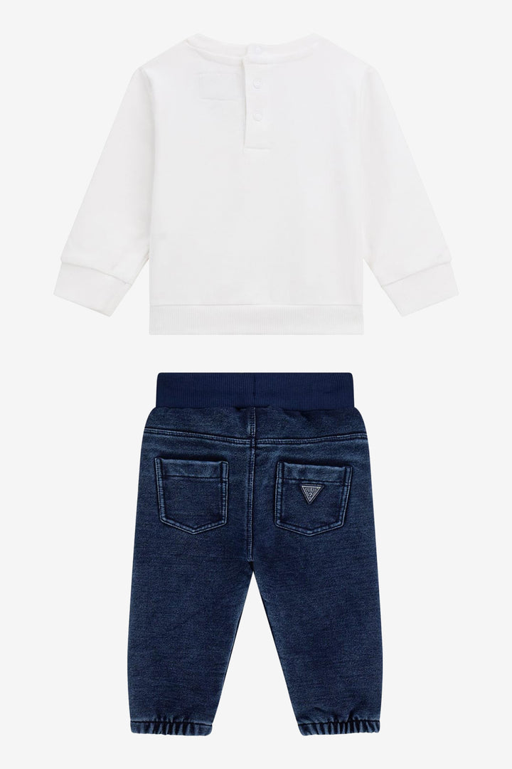 GUESS® Kids "Noel" White Festive Bear Sweatshirt & Joggers | Millie and John