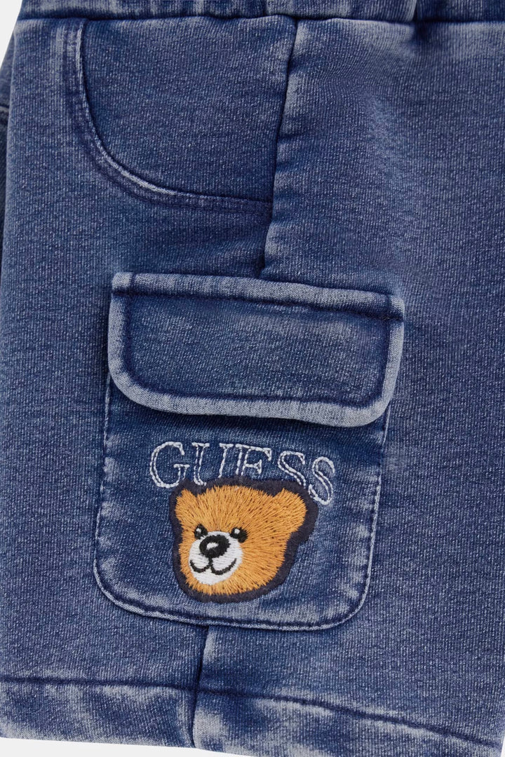 GUESS® Kids "Zac" Navy Skateboard Teddy T-Shirt & Shorts | Millie and John