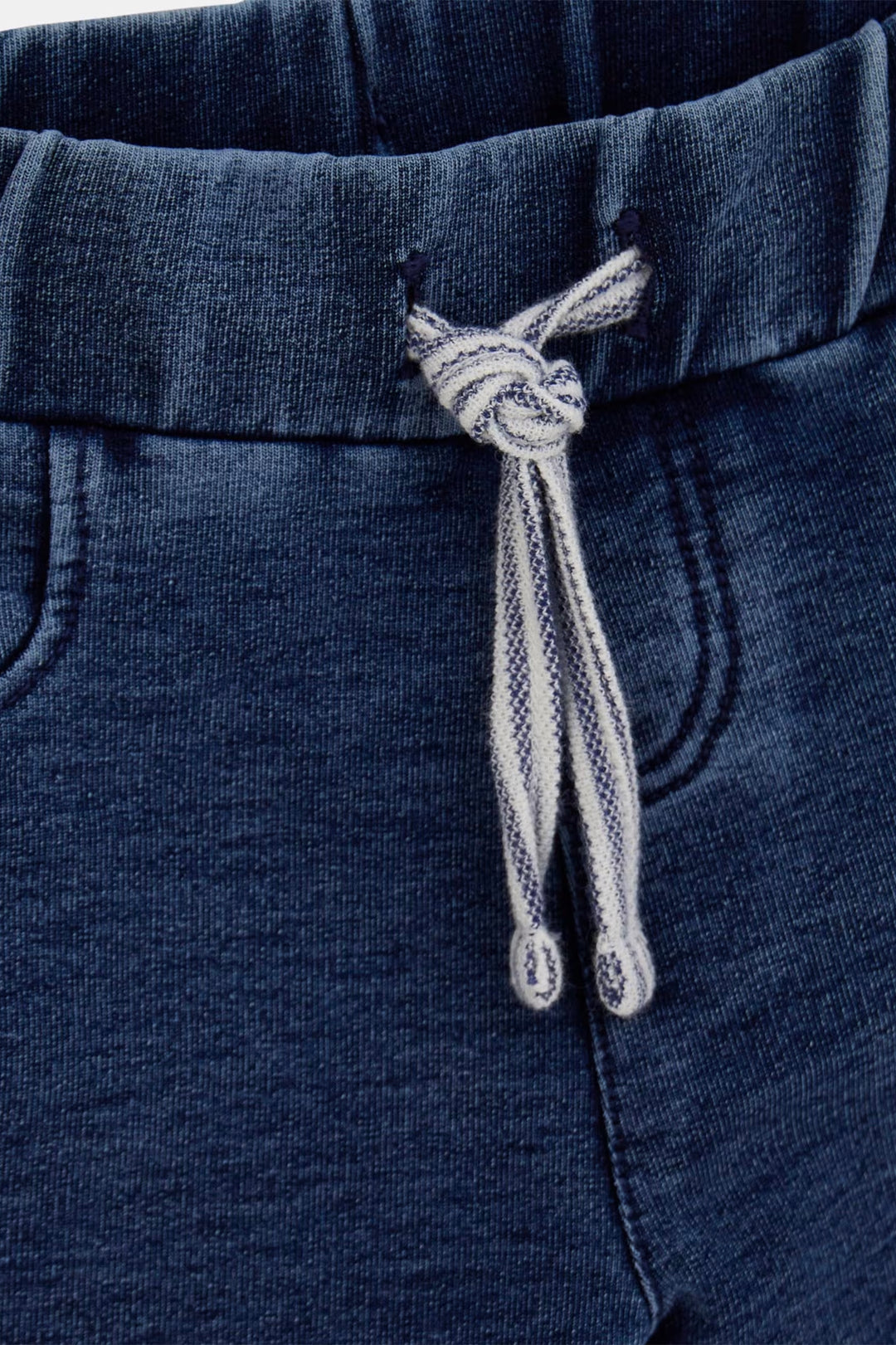 GUESS® Kids "Ewan" Navy Striped Knit Polo Shirt & Denim Shorts | Millie and John