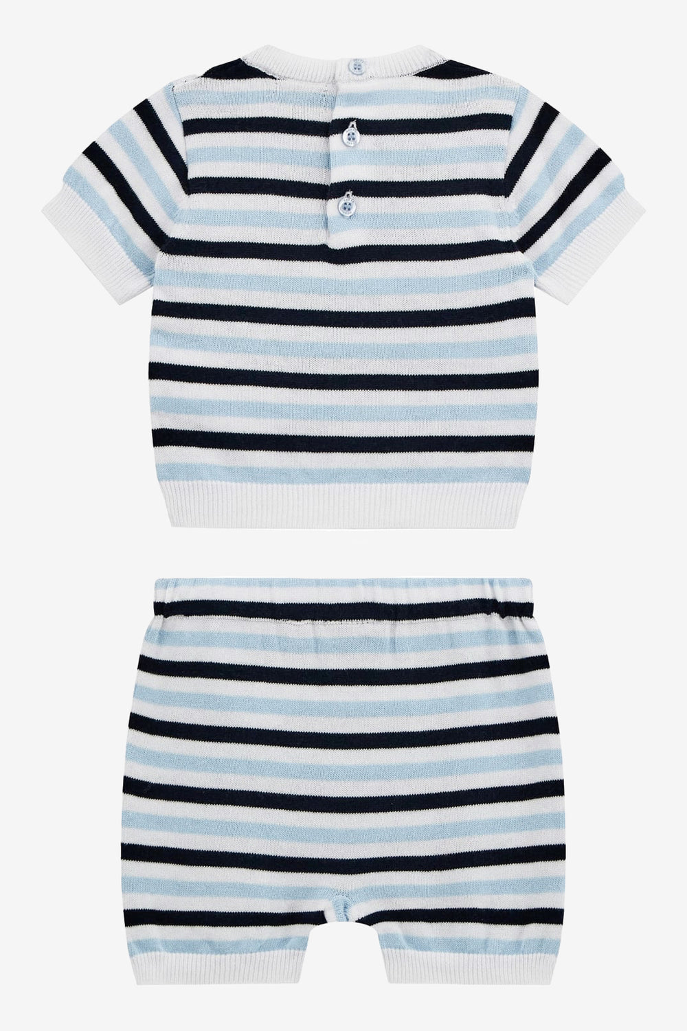 GUESS® Kids Blue, Navy & White Striped Knitted Top & Shorts | Millie and John