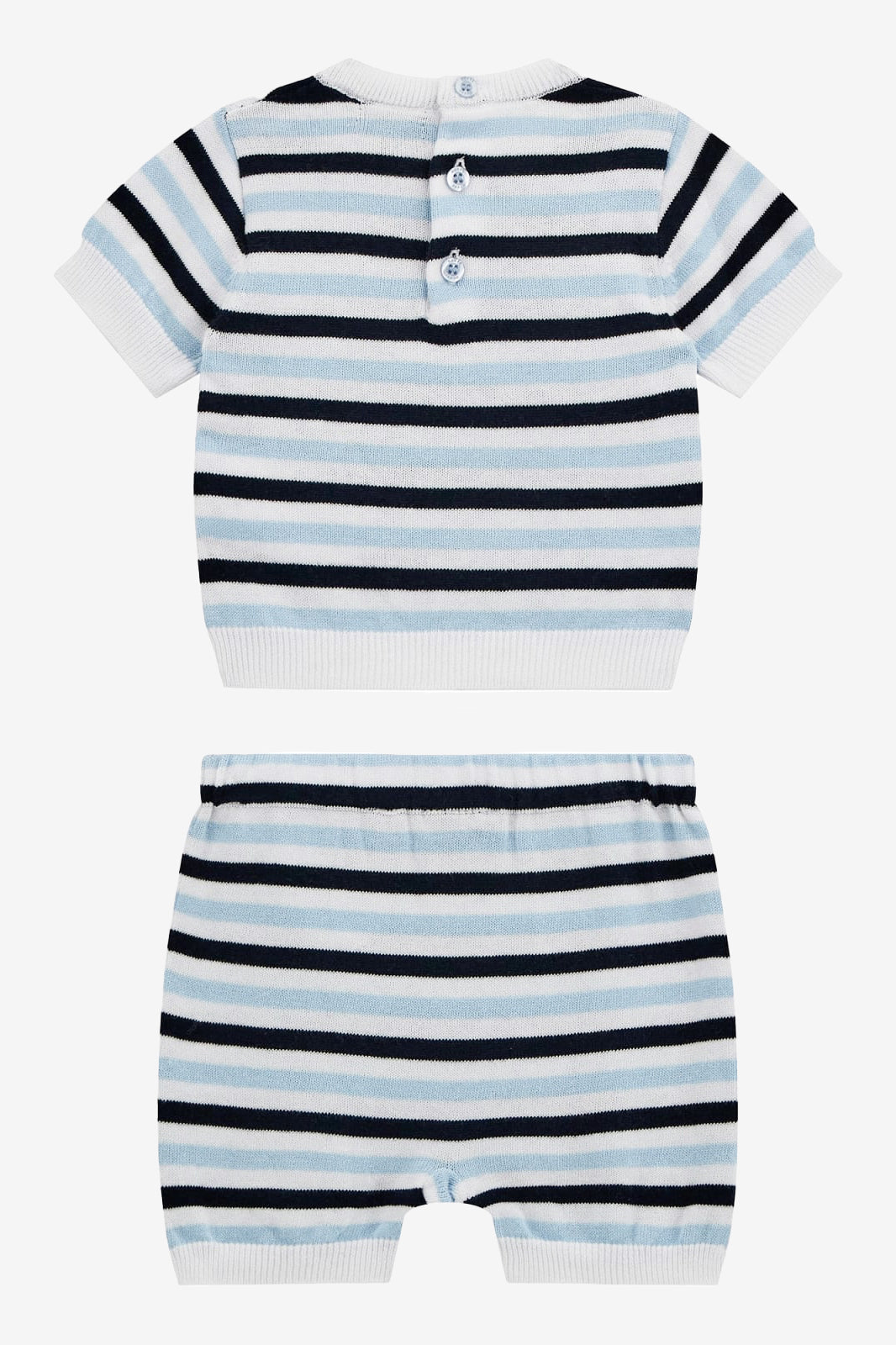 GUESS® Kids Blue, Navy & White Striped Knitted Top & Shorts | Millie and John