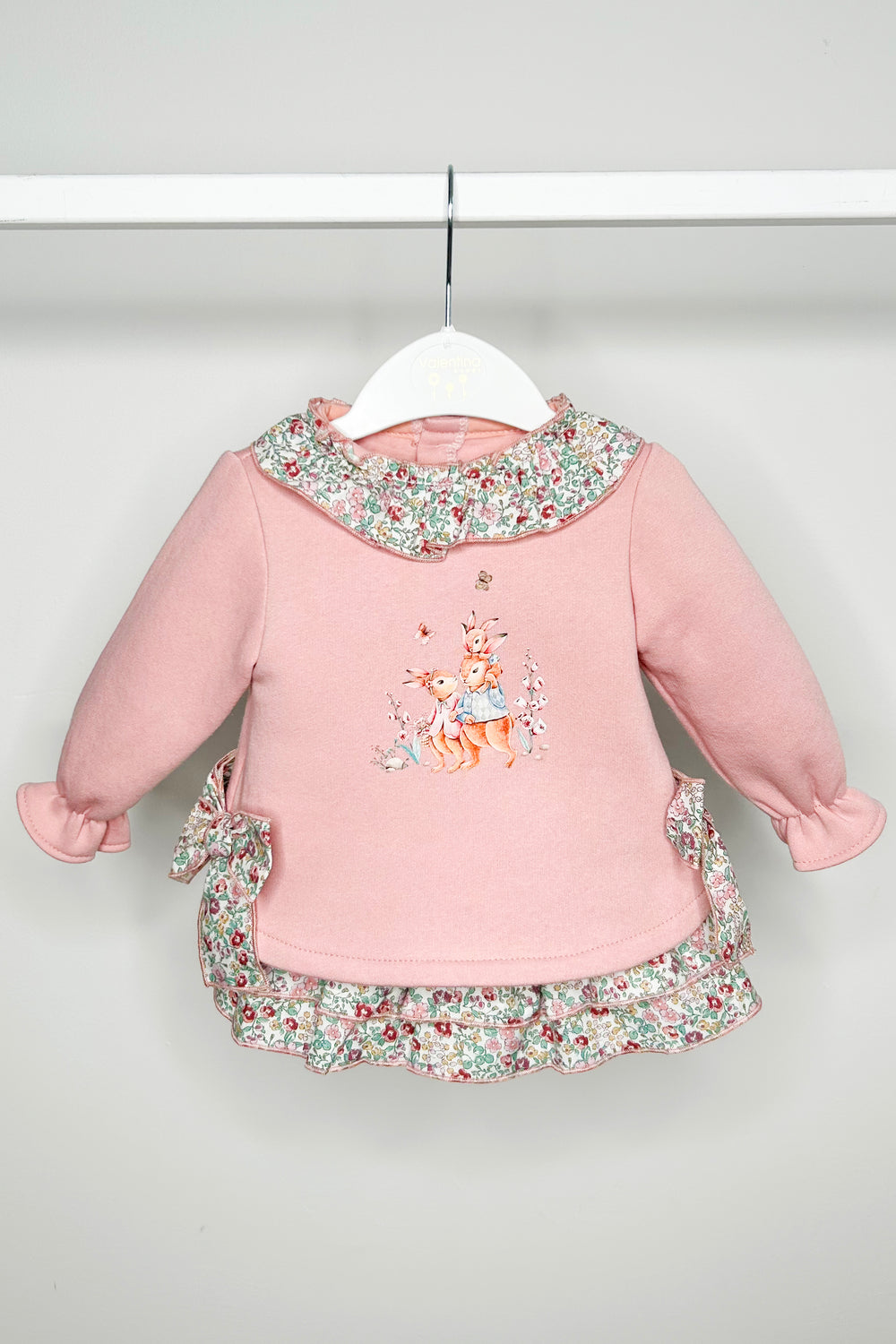 Valentina Bebes "Lucille" Dusky Pink Sweatshirt & Floral Skort | Millie and John