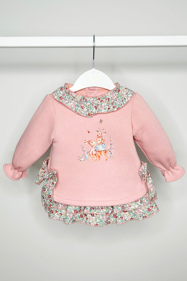 Valentina Bebes "Lucille" Dusky Pink Sweatshirt & Floral Skort | Millie and John